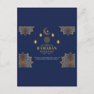Postal Brillo de Linterna Elegante Saludo de Ramadan
