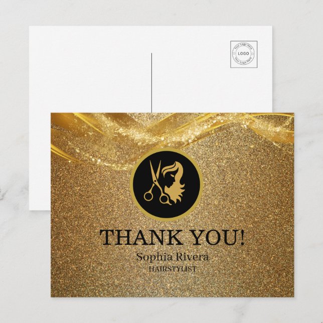 Postal Brillo de Oro de Lujo (Anverso / Reverso)