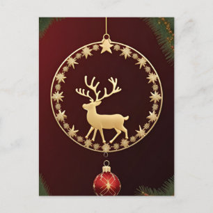 Postal Brillo Invernal ❄️ Ciervo de Navidad Decoración de