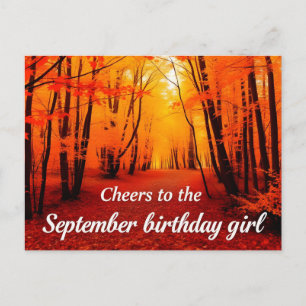 Postal Brindis a la chica cumpleañera de septiembre