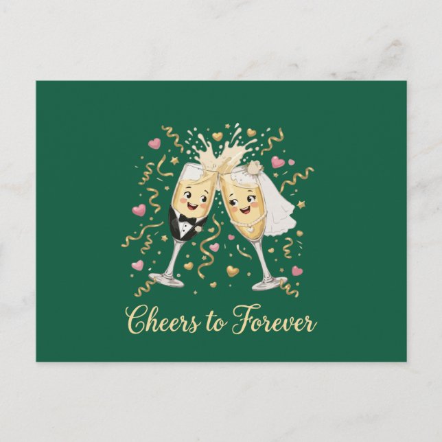 Postal Brindis de Celebración de Boda (Anverso)
