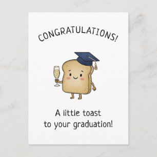 Postal Brindis Kawaii Pun Nuevo Grad Saludo de Graduación