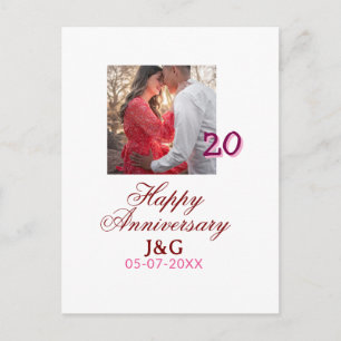 Postal Brindis por 20 años feliz aniversario agregar foto