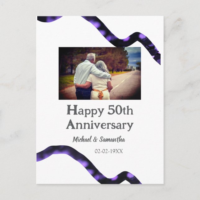 Postal brindis por 50 años de aniversario agregar nombre  (Anverso)