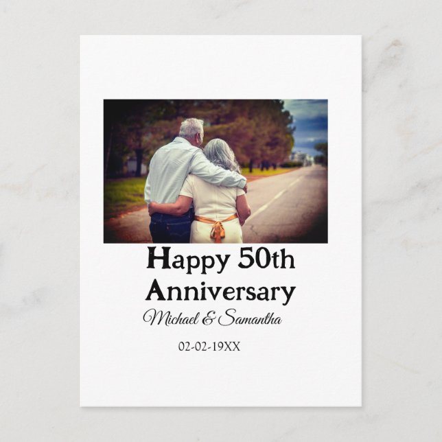 Postal brindis por 50 años de aniversario agregar nombre  (Anverso)