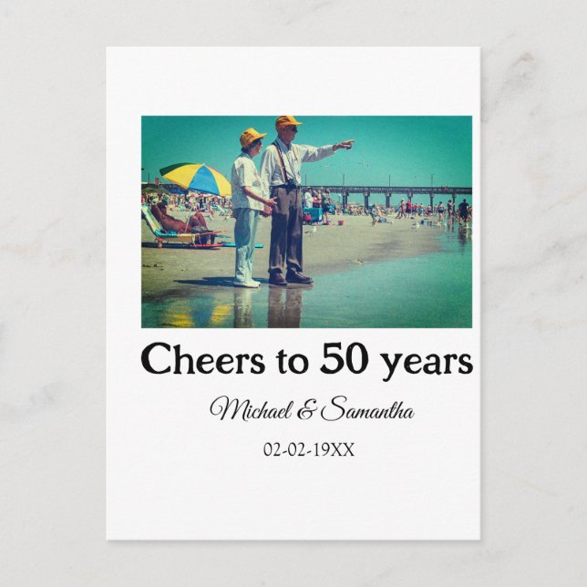Postal brindis por 50 años de aniversario agregar nombre  (Anverso)