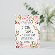 Brindis por Mujeres Fuertes Acuarela Rosas Peonias