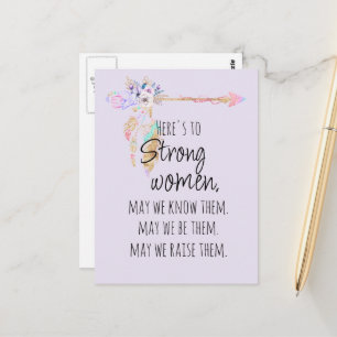 Postal Brindis por Mujeres Fuertes Boho Floral Flecha Lil