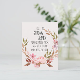 Postal Brindis por Mujeres Fuertes Peonía Rosa