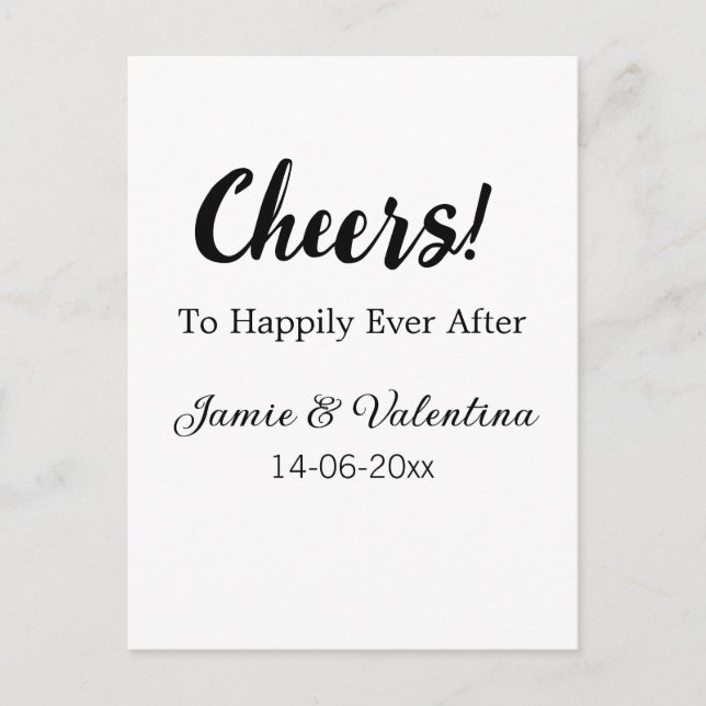 Postal Brindis por un feliz para siempre agregar nombre d (Anverso)