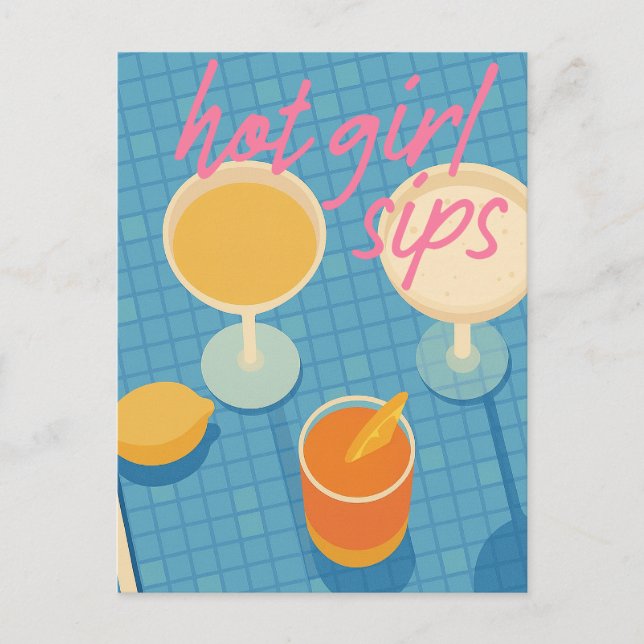 Postal Brindis Vibrantes junto a la Piscina (Anverso)