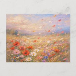 Postal Brisa Floral - Arte de Estilo de Pintura Pastel