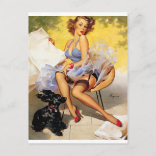 Postal Brisa fresca Pin Up