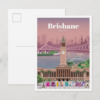 Postal Brisbane Australia Vintage Travel 