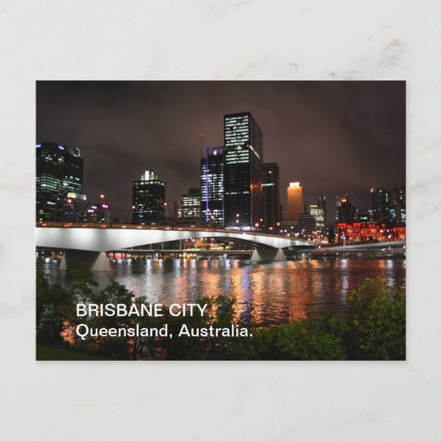 Postal Brisbane River City at Night Postcard (Anverso)