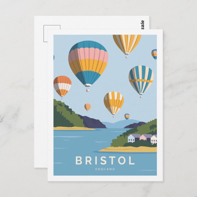 Postal Bristol England Famoso Ilustracion Travel Place (Anverso / Reverso)