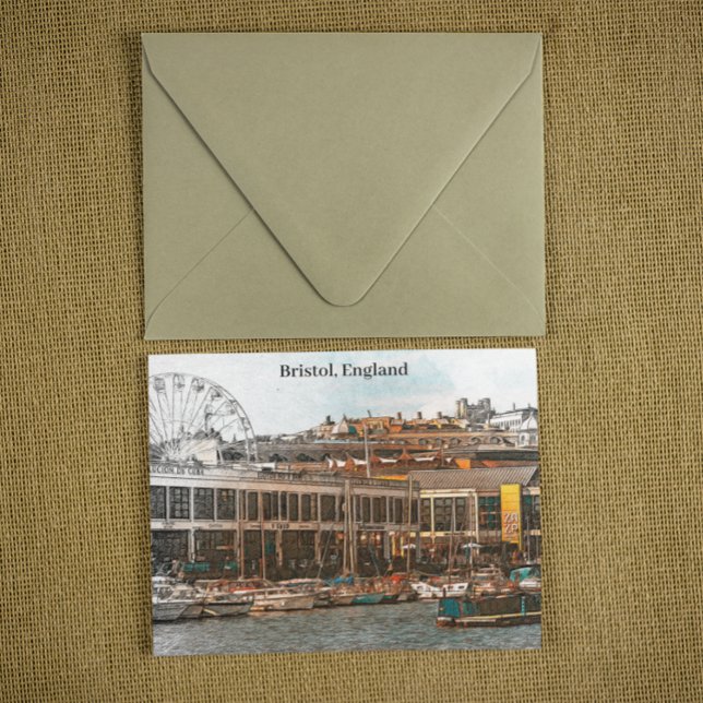 Postal Bristol England UK Panorama View (bristol england vintage travel postcard)