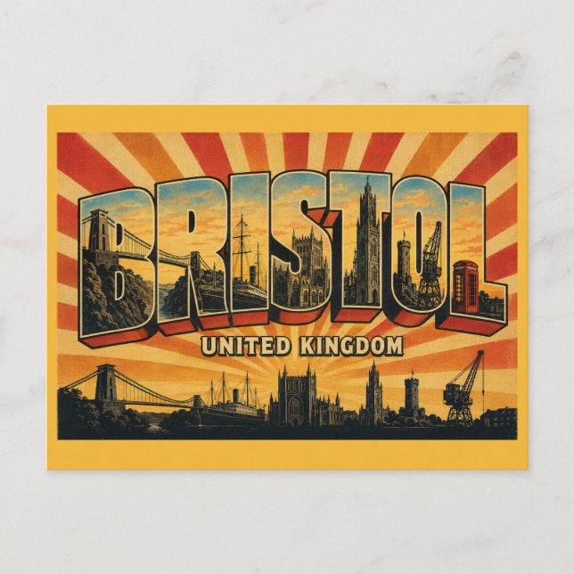 Postal Bristol Inglaterra Ciudad Marítima Creativa (Anverso)