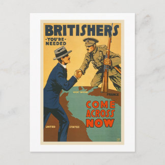 Postal Británicos se cruzan con la propaganda británica d
