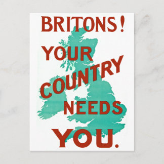 Postal ¡Británicos! Tu país te necesita