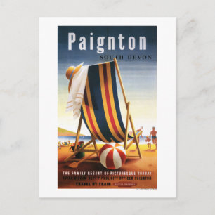 Postal British Railways Beach Chair y Ball Poster