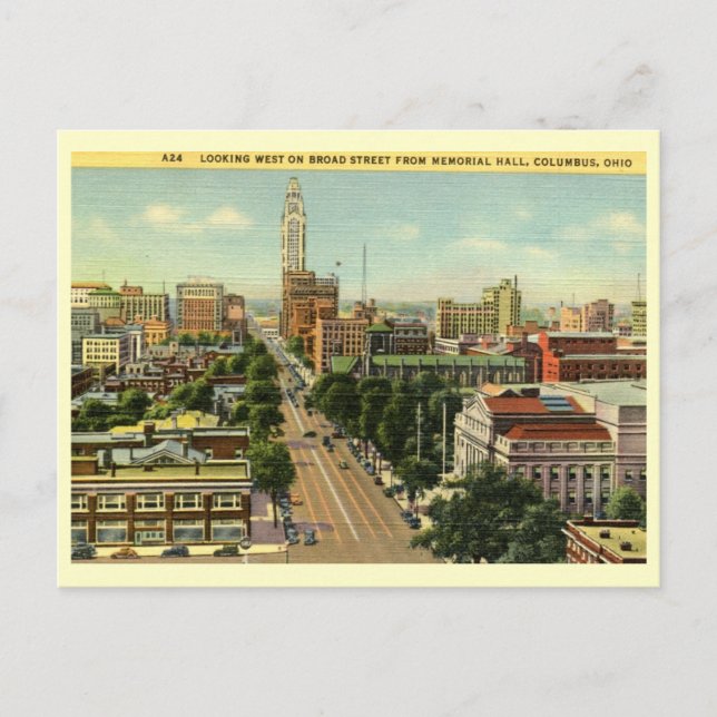 Postal Broad St., Columbus, Ohio Vintage (Anverso)
