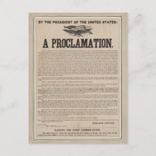 Postal Broadside de la Proclamación de Emancipación Preli