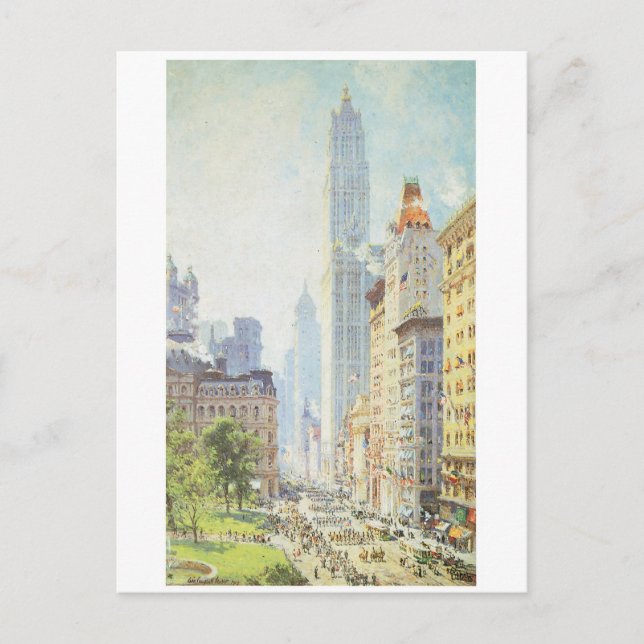 Postal Broadway baja en Wartime, alrededor de 1917 (Anverso)