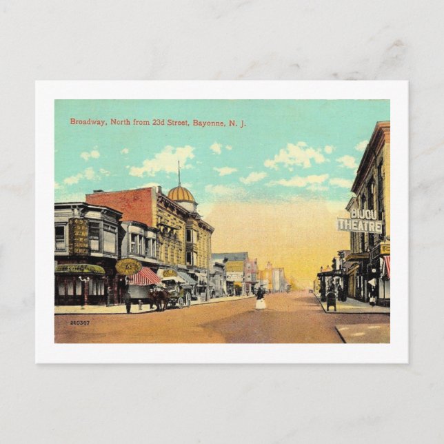 Postal Broadway, Bayona, New Jersey Vintage (Anverso)