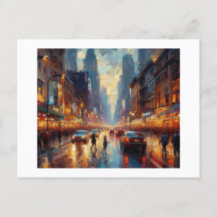 Postal Broadway en la lluvia,