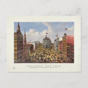 Postal Broadway, Nueva York, por Currier & Ives (1875)