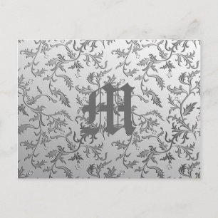Postal Brocado elegante de plata