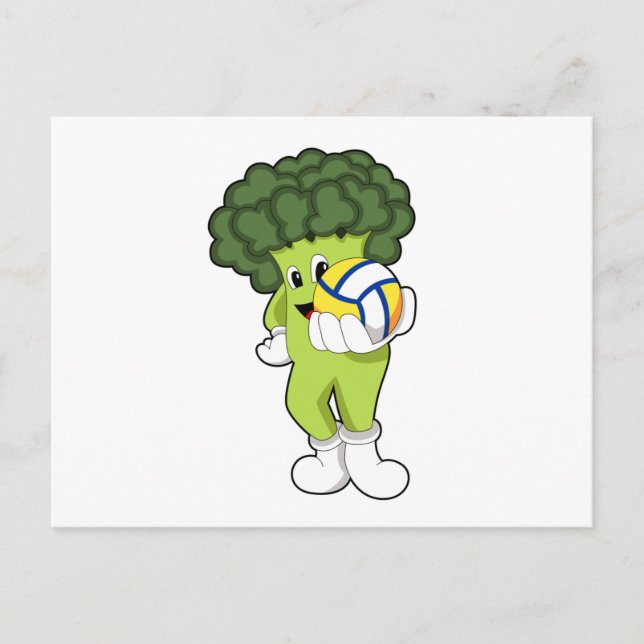 Postal Broccoli en los deportes de voleibol (Anverso)