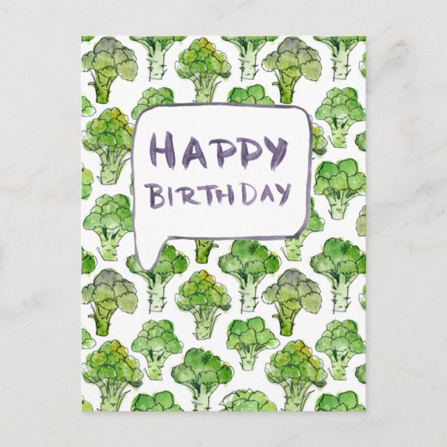 Postal Broccoli - Feliz cumpleaños (Anverso)