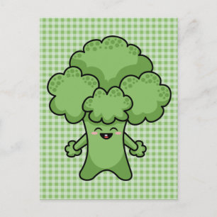 Postal Broccoli verde feliz