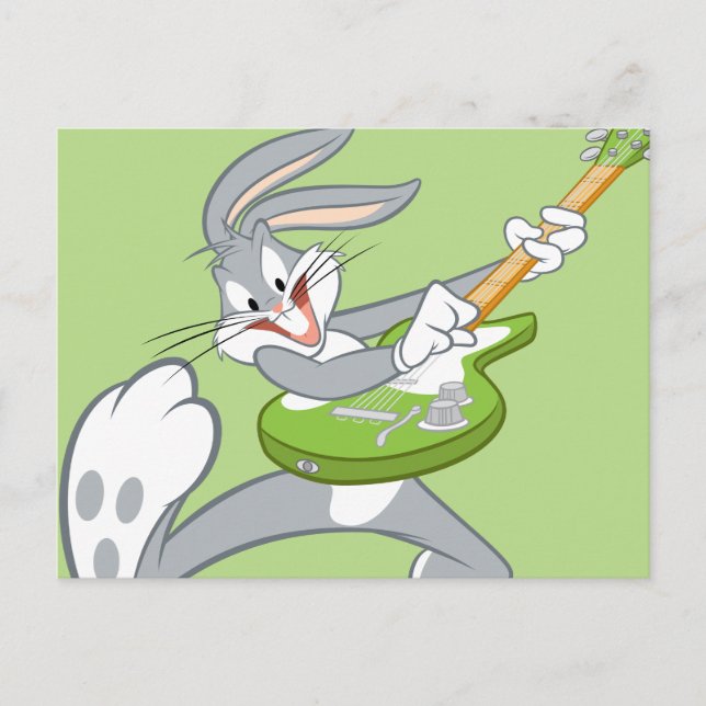 Postal BROGS BUNNY™ Rocking On Guitar (Anverso)