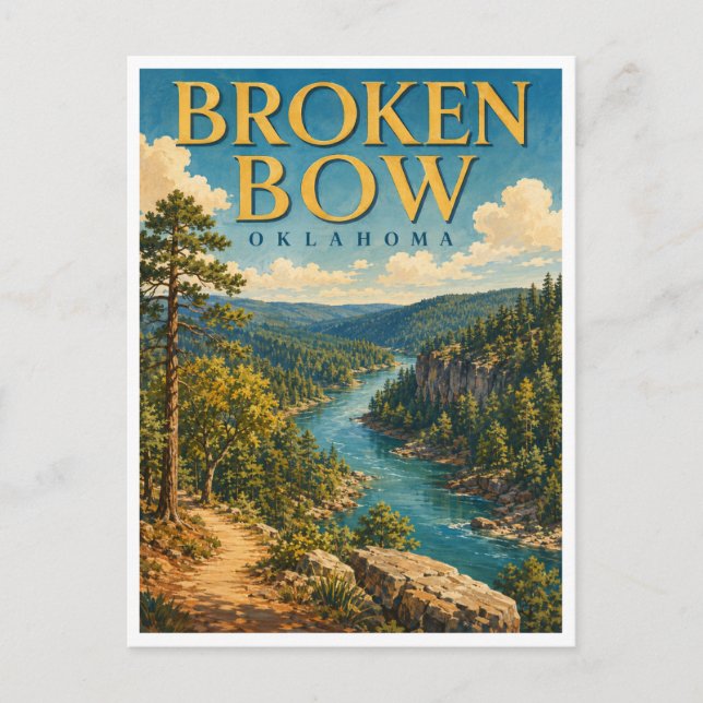Postal Broken Bow Oklahoma Beavers Bend GeoSaga (Anverso)