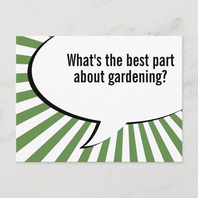 Postal broma de azadas de jardinería (Anverso)