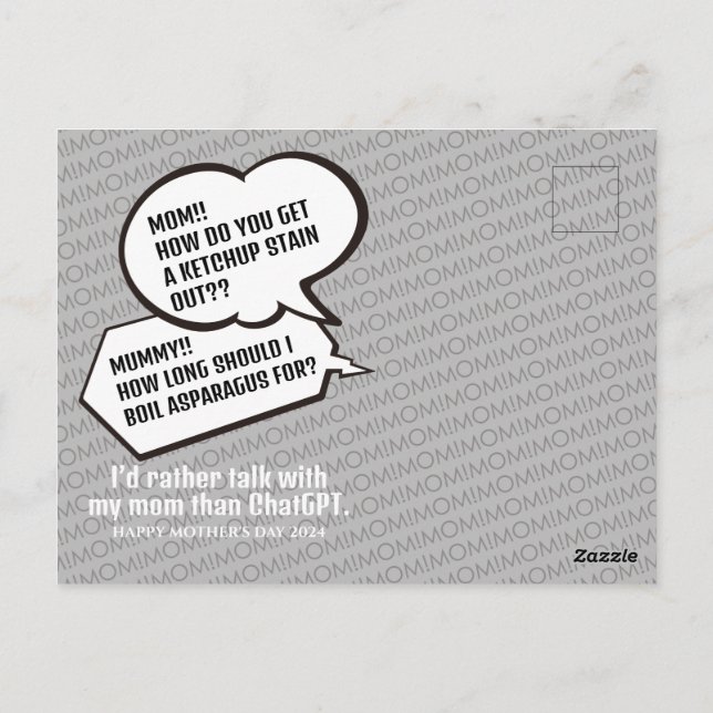 Postal Bromas divertidas en el Día de la Madre gracias a  (Reverso)