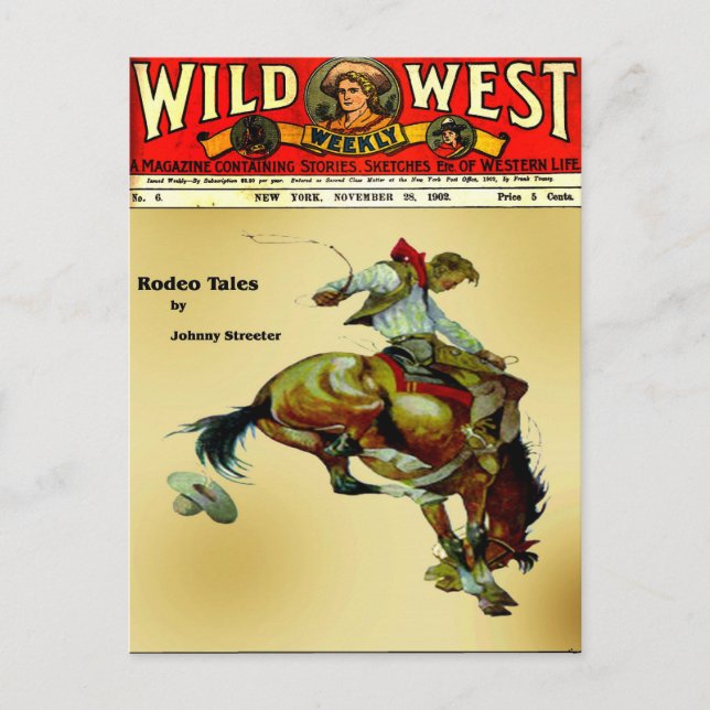 Postal "Bronc Rider" Cowboy Western Rodeo Postcard (Anverso)