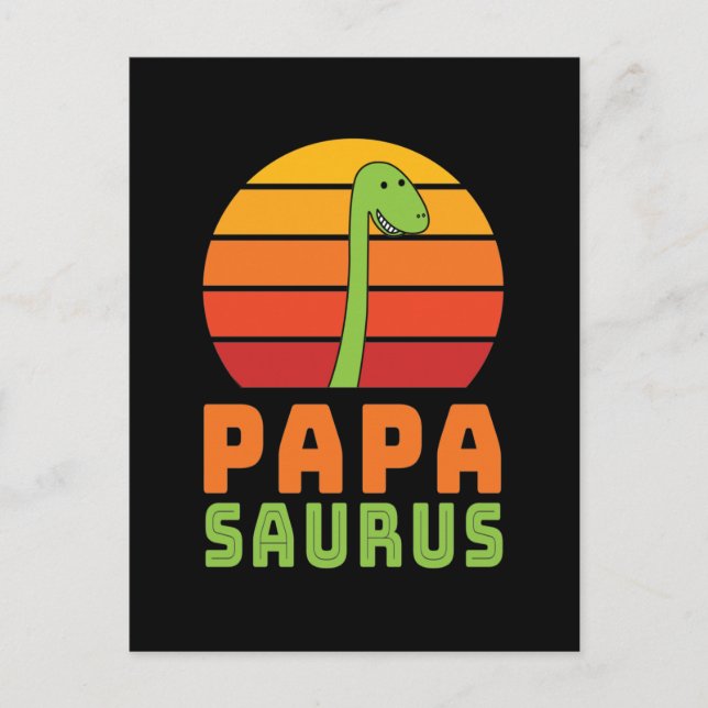 Postal Brontosaurio Papasaurio Día del Padre (Anverso)