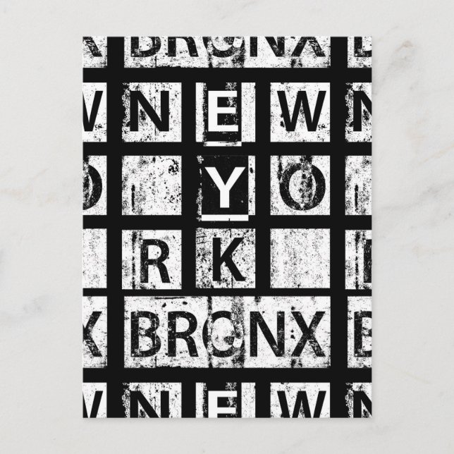 Postal Bronx Nueva York | Tipografía gruesa (Anverso)