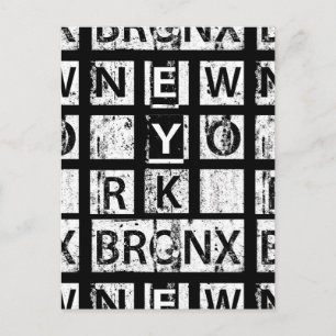 Postal Bronx Nueva York   Tipografía gruesa