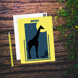 Postal Bronx Zoo New York Vintage Giraffe
