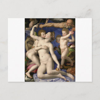 Postal Bronzino: Venus, cupido, inmoralidad y tiempo