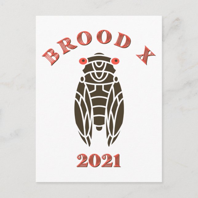 Postal Brood X Great Eastern Cicada 2021 (Anverso)