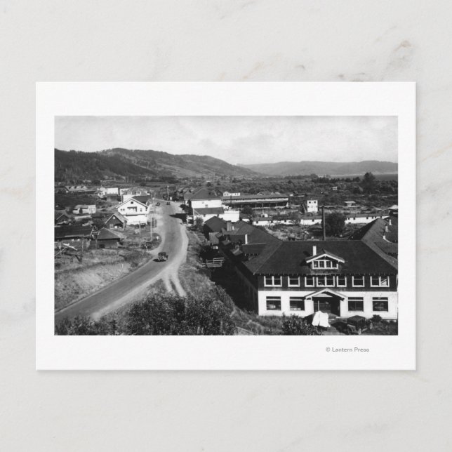 Postal Brookings, Oregon Town View y Ocean Photograph (Anverso)