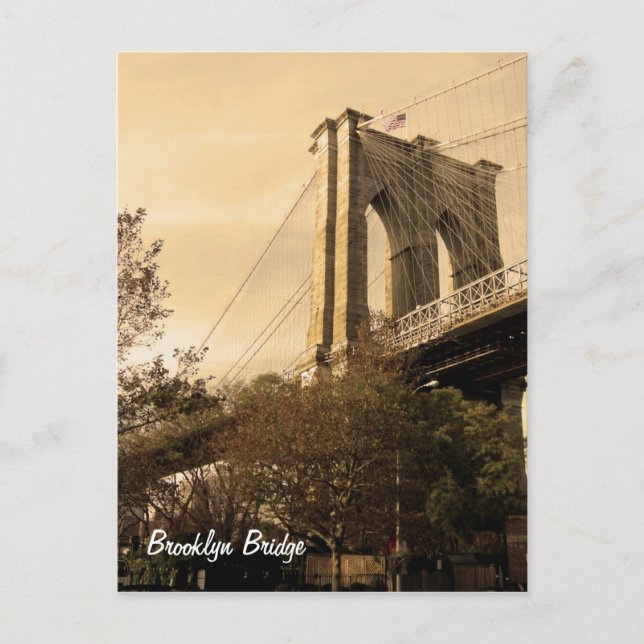 Postal Brooklyn Bridge desde Brooklyn (¡personalizar!) (Anverso)