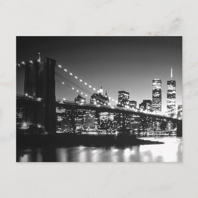 Postal Brooklyn Bridge New York City Skyline Manhattan (Anverso)