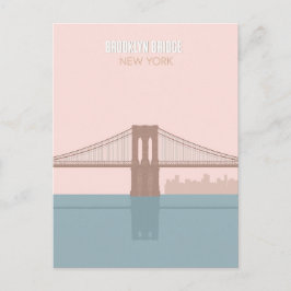 Postal Brooklyn Bridge New York Minimalist Art